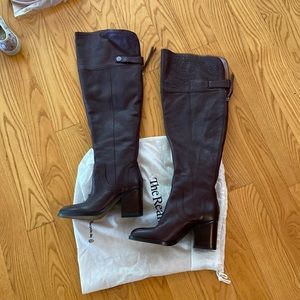 Franco Sarto wide calf leather OTK boots